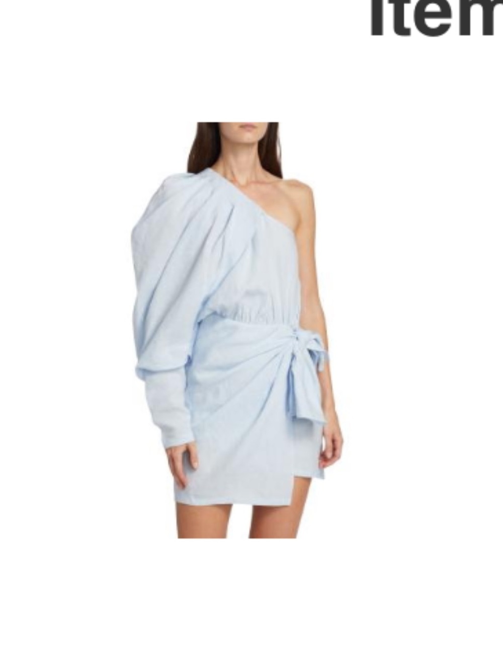 One-Shoulder Light Blue Mini Dress